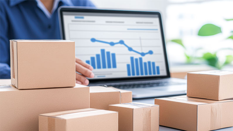 Dropshipping business growth chart with upward trend